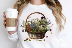 Basket of Wildflowers PNG Clipart Product Image 3