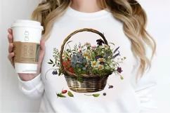 Basket of Wildflowers PNG Clipart Product Image 3