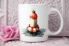 Watercolor Nautical Buoy PNG Clipart Product Image 3