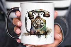 Watercolor Antique Telephone PNG Clipart Product Image 3