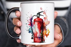 Watercolor Fire Extinguisher PNG Clipart Product Image 3