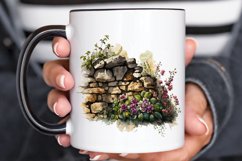 Watercolor Floral Stone Wall PNG Clipart Product Image 3