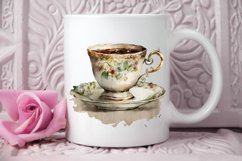 Watercolor Vintage Coffee Cup PNG Clipart Product Image 3