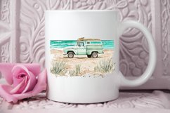 Watercolor Beach Truck PNG Clipart Product Image 3