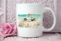 Watercolor Beach Truck PNG Clipart Product Image 3