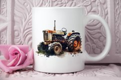 Watercolor Old Tractor PNG Clipart Product Image 3