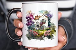 Watercolor House in Flower Garden PNG Clipart Product Image 3
