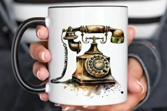 Watercolor Antique Telephone PNG Clipart Product Image 3