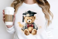 Watercolor Graduate Teddy Bear PNG Clipart Product Image 3