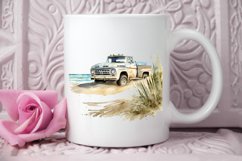 Watercolor Beach Truck PNG Clipart Product Image 3