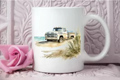 Watercolor Beach Truck PNG Clipart Product Image 3