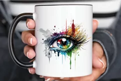 Watercolor Colorful Eye Paint PNG Clipart Product Image 3