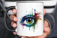 Watercolor Colorful Eye Paint PNG Clipart Product Image 3