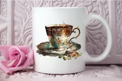 Watercolor Vintage Coffee Cup PNG Clipart Product Image 3