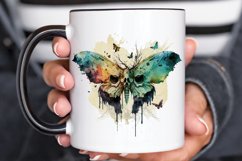 Watercolor Skull Moth PNG Clipart Product Image 3