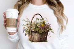 Basket of Wildflowers PNG Clipart Product Image 3