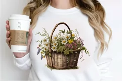 Basket of Wildflowers PNG Clipart Product Image 3