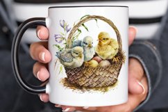 Watercolor Chicks in a Basket PNG Clipart Product Image 3