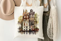 Watercolor Amsterdam Canal House PNG Clipart Product Image 3