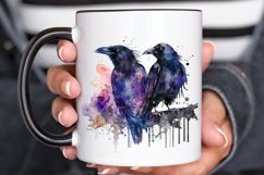 Watercolor Gothic Ravens PNG Clipart Product Image 3