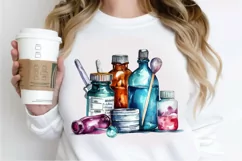 Watercolor Nurse Supplies PNG Clipart Product Image 3