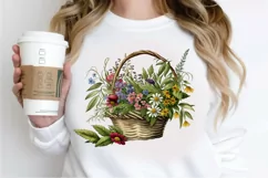 Basket of Wildflowers PNG Clipart Product Image 3