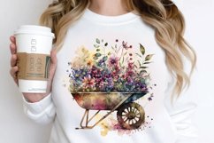 Watercolor Floral Wheelbarrows PNG Clipart Product Image 3