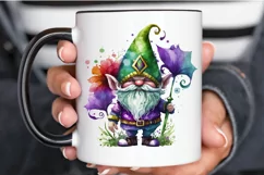 Watercolor Cute Gnome Mardi Gras PNG Clipart Product Image 3