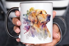Watercolor Golden Retriever PNG Clipart Product Image 3