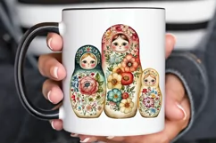 Watercolor Matryoshka Dolls PNG Clipart Product Image 3