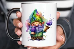 Watercolor Cute Gnome Mardi Gras PNG Clipart Product Image 3