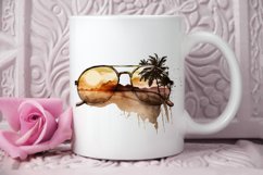 Watercolor Vintage Sunglasses Sunset PNG Clipart Product Image 3