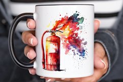 Watercolor Fire Extinguisher PNG Clipart Product Image 3