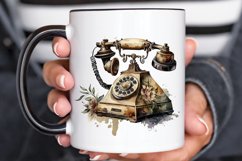 Watercolor Antique Telephone PNG Clipart Product Image 3