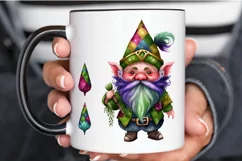 Watercolor Cute Gnome Mardi Gras PNG Clipart Product Image 3