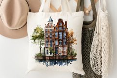 Watercolor Amsterdam Canal House PNG Clipart Product Image 3