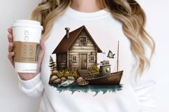 Watercolor Fishing Lodge PNG Clipart Product Image 3
