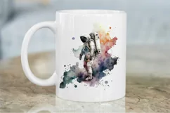 Watercolor Astronaut Planet PNG Clipart Product Image 3