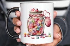 Watercolor Candy in Jar Valentine Day PNG Clipart Product Image 3