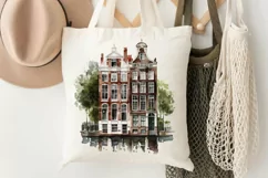 Watercolor Amsterdam Canal House PNG Clipart Product Image 3
