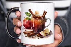 Watercolor Cinnamon Apple Tea PNG Clipart Product Image 3