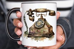 Watercolor Antique Telephone PNG Clipart Product Image 3