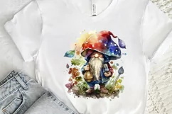 Watercolor Mushrooms Gnome PNG Clipart Product Image 3