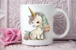 Watercolor Magical Unicorn PNG Clipart Product Image 3