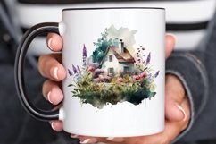 Watercolor House in Flower Garden PNG Clipart Product Image 3