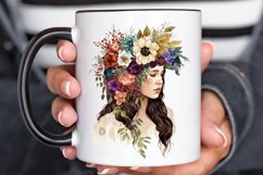 Watercolor Floral Boho Girl PNG Clipart Product Image 3