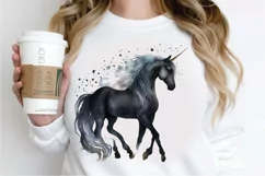 Watercolor Night Unicorn PNG Clipart Product Image 3