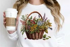 Basket of Wildflowers PNG Clipart Product Image 3