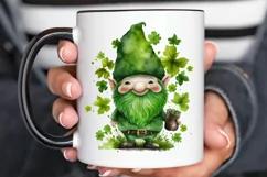 Watercolor St. Patricks Happy Green Gnome PNG Clipart Product Image 3