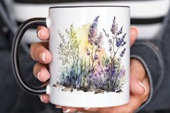 Watercolor Lavender Garden PNG Clipart Product Image 3